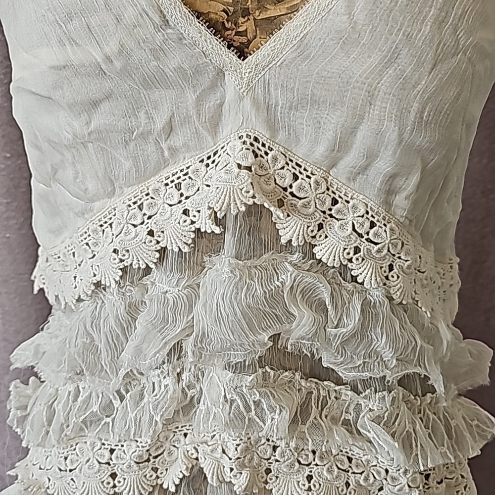 NWOT Free People Strappy Tattered Ruffle Tunic Top Size XSmall - Picture 3 of 6